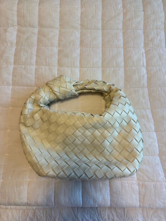 Handbags - Cream Woven Hobo Shoulder Bag